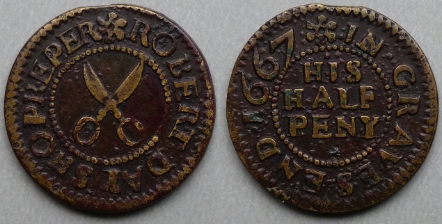 Gravesend, Robert Day 1667 halfpenny